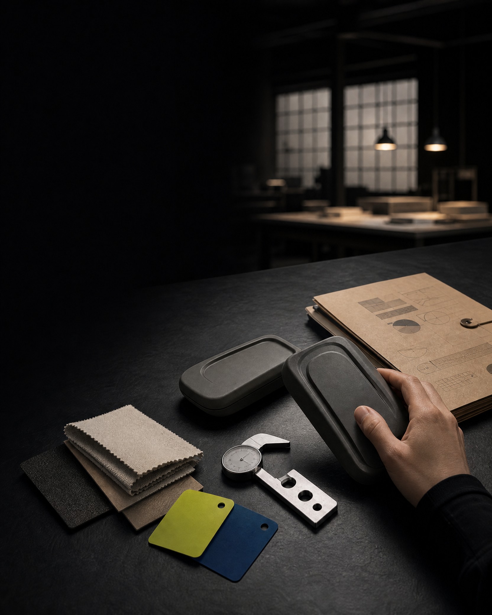 Buyer reviewing a product sample
